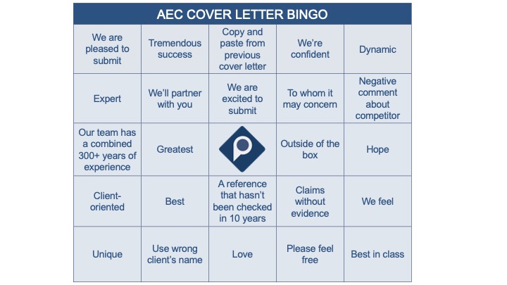 AEC Cover Letter Bingo